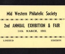 1981 Ireland 2nd Annual Mid Western Exhibition Booklet with 3 X 12p 12p Bodhran & Whistle Commemorative Stamp Mint Never Hinged (MNH) no 154