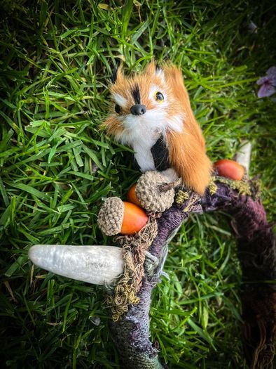 Fantasy Antler Squirrel Headband Costume Cosplay Larp Acorns Dreadwrap Extension Mystical Elf Forest Fairy