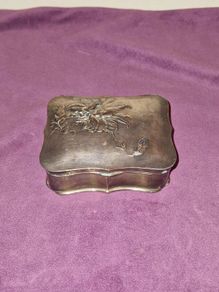 Vintage silver plate trinket box
