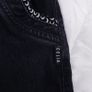 Celia Black Elastic Waist Straight Leg Stretch Trousers Moon Pattern Pocket Trim 10-12UK/38-40EU Image 4