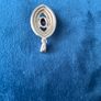 Silver, sapphire and cubic zirconia earrings and pendant set Image 2