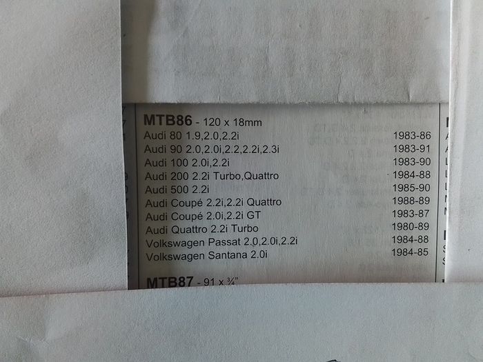 Audi / VW Timing Belt.