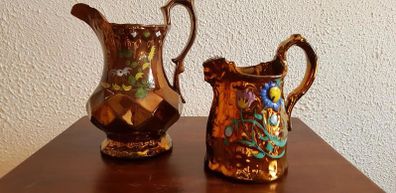 Two Antique Lustre Jugs Victorian