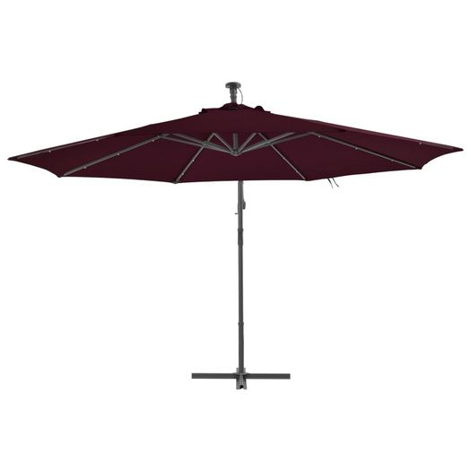 Cantilever Umbrella with LED Lights Bordeaux Red 350 cm