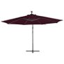 Cantilever Umbrella with LED Lights Bordeaux Red 350 cm Image 2