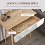 Elegant Dressing Table, Vanity Table with Drawer and Height Adjustable Mirror for Bedroom, Dressing Room, Natural Image 4