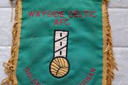 Soccer Fans Wayside Celtic A.f.c Golden Ball Kilternan  This Is A Large Vintage Wayside Soccer Football Embroidered Pennant