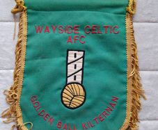 Soccer Fans Wayside Celtic A.f.c Golden Ball Kilternan  This Is A Large Vintage Wayside Soccer Football Embroidered Pennant