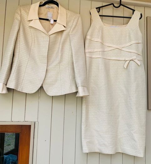 luis civit designer suit dress and jacket wedding chic classic art deco embroidery