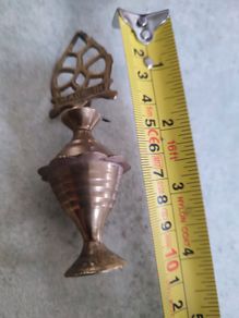 Rare find  Handcrafted Brass Eye Liner Powder Box, Antique Surma Dani . Old Brass Kohl Holder