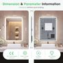 Bluetooth Bathroom-Mirror-with-LED-Lights 500x700 mm, Bathroom-Led-Mirror, Anti-Fog, 3 Colors, Dimining, Memory, Tempered Glass, IP44 Waterproof, Horizontal/Vertical Image 3