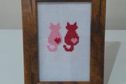 Cats cross-stitch picture