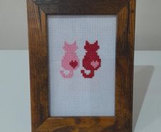 Cats cross-stitch picture