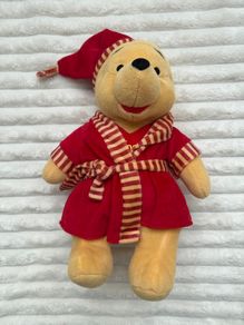 Winnie The Pooh In Dressing Gown And Night Cap Disney Plush approx. 30cm Used Please look at the pictures