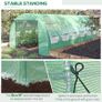 Polytunnel Greenhouse Walk-in Grow House Tent with Roll-up Sidewalls, Zipped Door and 12 Windows, 6x3x2m Green Image 6