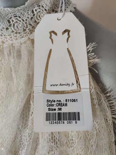 BNWT Danity Paris cream lace embroidered dress size M UK10 EU38 Postage included