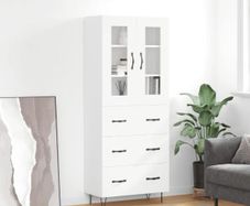 Highboard White 69.5x34x180 cm