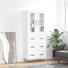 Highboard White 69.5x34x180 cm