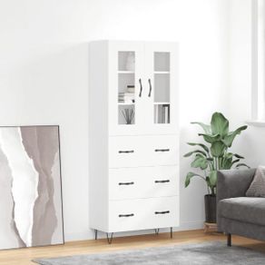 Highboard White 69.5x34x180 cm