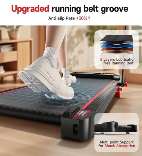 Walking Pad with Handle Bar 3 Level Incline, 300 Lbs Walking Pad Foldable for Home Office, Under Desk Treadmill with LED Display Remote Control APP