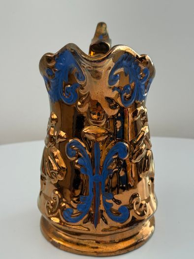 Antique Victorian Staffordshire Copper Lustreware Collection. 5 Pieces