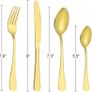 24-Piece Mirror Polished Gold Unique Wooden Box Design for Gift, Stainless Steel Flatware Set, Silverware Set with Spoon Knife and Fork Set, Service for 6 Image 7