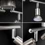 NEW SALE | LED Ceiling Light Rotatable, 4 Way LED Ceiling Spotlight, Matt Nickel & Swivelling Design, Including 4 X 4W GU10 LED Bulbs (450LM, Cool White 6000K),for Kitchen, Living Room, Bedroom Image 3