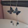 Silver butterfly earrings Image 2