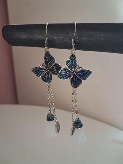 Silver butterfly earrings