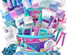 Egg Mermaid Sparkle Slime Making Kit for Girls, Measures 9.5 Inches High, 22 Pieces to Make DIY Shimmer Slime with Lots of Glitter Slime Add In's, Great Gifts for 9 Year Old Girls (FREE POSTAGE)