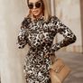 Long velor leopard dress Image 6