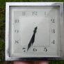 Vintage Bentima Clock  British made. Chrome Art Deco Square Clock in working order Image 4
