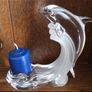 Lennox Glass Dolphin candle holder and candle Image 2