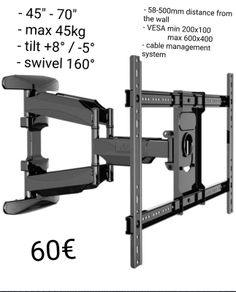 Tv Wall Mount Bracket Tilt Swivel Long Arm 45"-70"