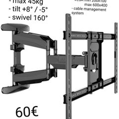 Tv Wall Mount Bracket Tilt Swivel Long Arm 45"-70"