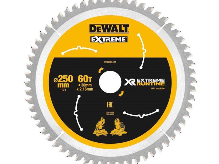 DeWalt DT99573-QZ XR Extreme Runtime Circular Saw Blade 250 x 30mm x 60T