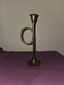 Vintage Brass Horn Candle Holder