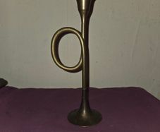 Vintage Brass Horn Candle Holder