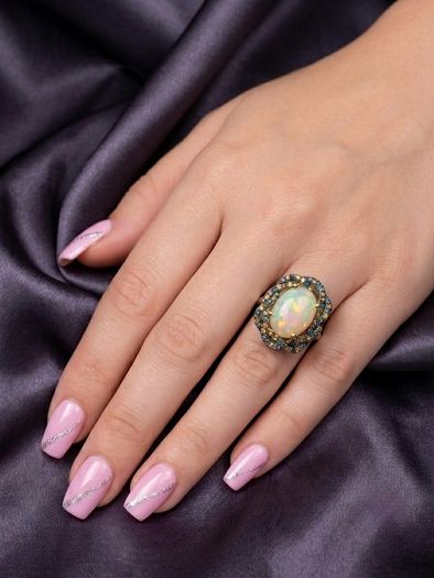 Diamond  Halo Statement Ring