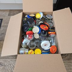 Box of Glass Jars and lids