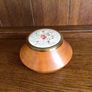 Vintage Wooden Circular Trinket / Jewlery Box w/floral embroidery top Image 4