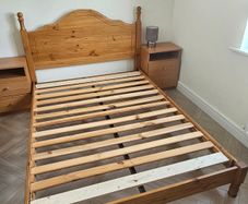 Solid wood double bed frame