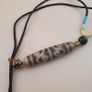 Vintage 12 Unique Eyes Himalayan Tibetan Agate Dzi Bead Pendant Necklace Image 8