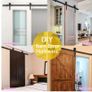 7.2FT Steel Black Sliding Door Hardware Kit Set Image 4