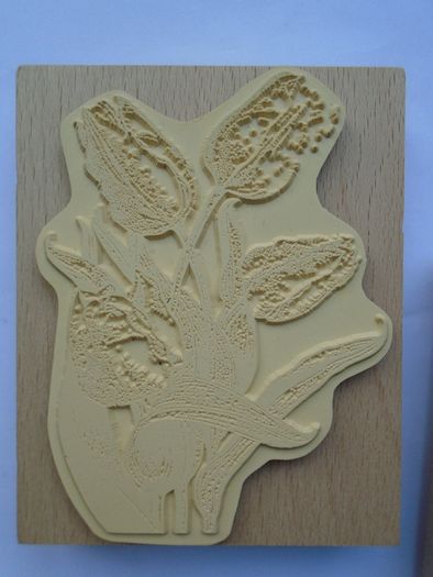 Craft supplies, Papermania rubber stamp,Tulip,  Card,Stampingd making