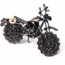 Signstek Vintage Handcrafted Iron Motorbike Model with Chainwheel as Collectible Art Sculpture for Motorcycle Lovers, Bronze Tone Metal Image 3