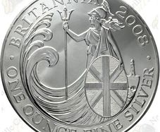 2008 UK 2 Pounds Britannia 32.45g Silver Bullion Coin BU (In Capsule)