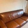 brown leather couch and chair Image 2