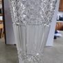 VINTAGE Hermanova 20188/25 Art Deco Vase MCM Sklo Union Czech Art Glass Clear Glass Toothed Ridged Studded Pattern Bouquet Floor Vase - 10 inches Tall Image 5