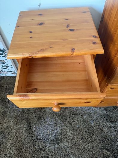 Solid Pine Bedroom Chest of Drawers and Matching Locker